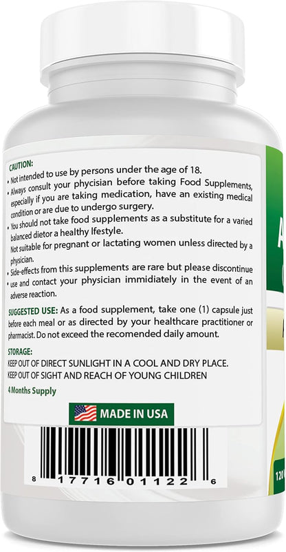 Best Naturals Ashwagandha 500 mg Capsules - 120 Vegetarian Capsules