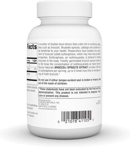 Source Naturals Broccoli Sprout Extract, 250 mg – 120 Tablets