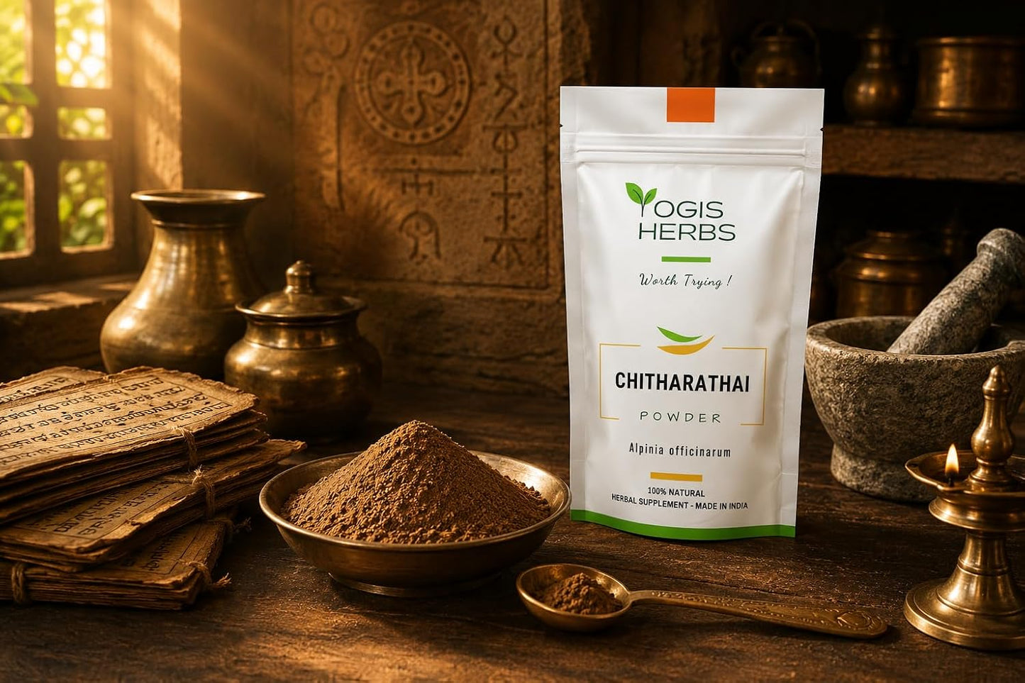 YOGIS HERBS Chitharathai Powder, Alpinia Officinarum (Lesser Galangal/Kulanjan) — 100% Pure - görsel 2