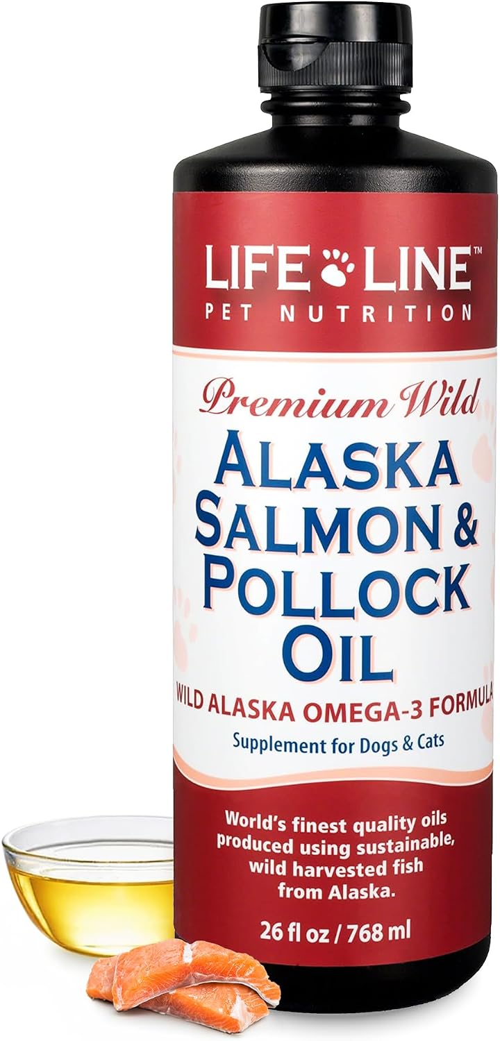 Life Line Pet Nutrition Wild Alaska Salmon & Pollock Oil – Omega 3 Supplement for Dogs and Cats in All Life Stages, 488 ml - görsel 10