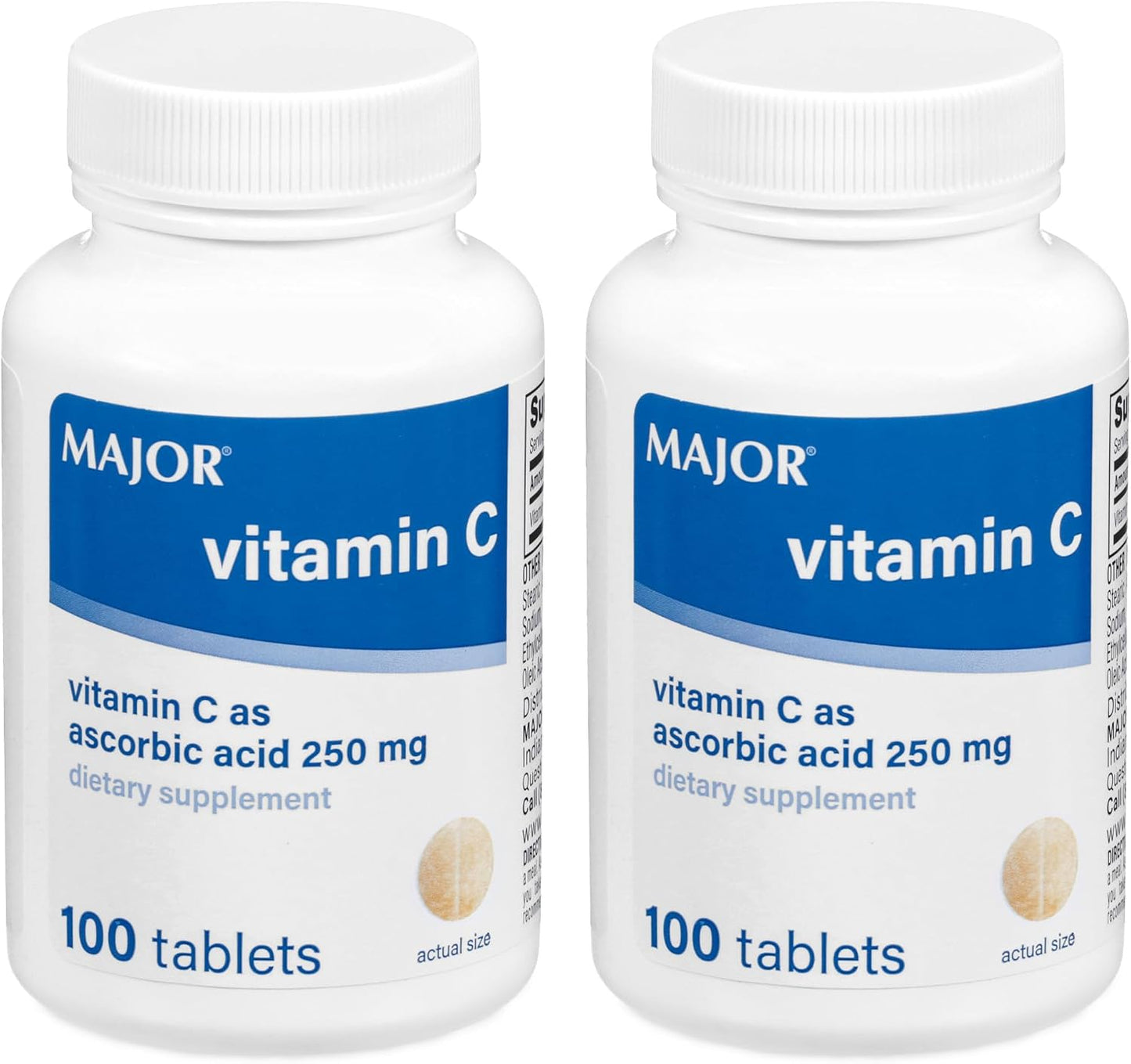 MAJOR Vitamin C 250mg - Food Supplement - 100 Tablets (2 Pack) - görsel 1