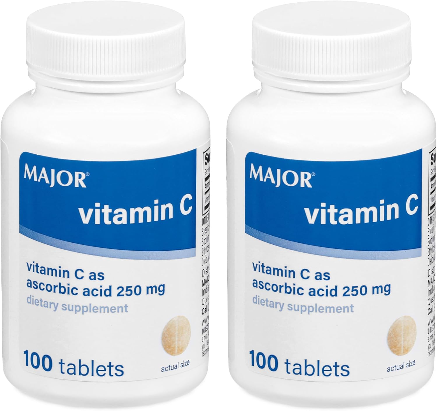 MAJOR Vitamin C 250mg - Food Supplement - 100 Tablets (2 Pack) - görsel 1