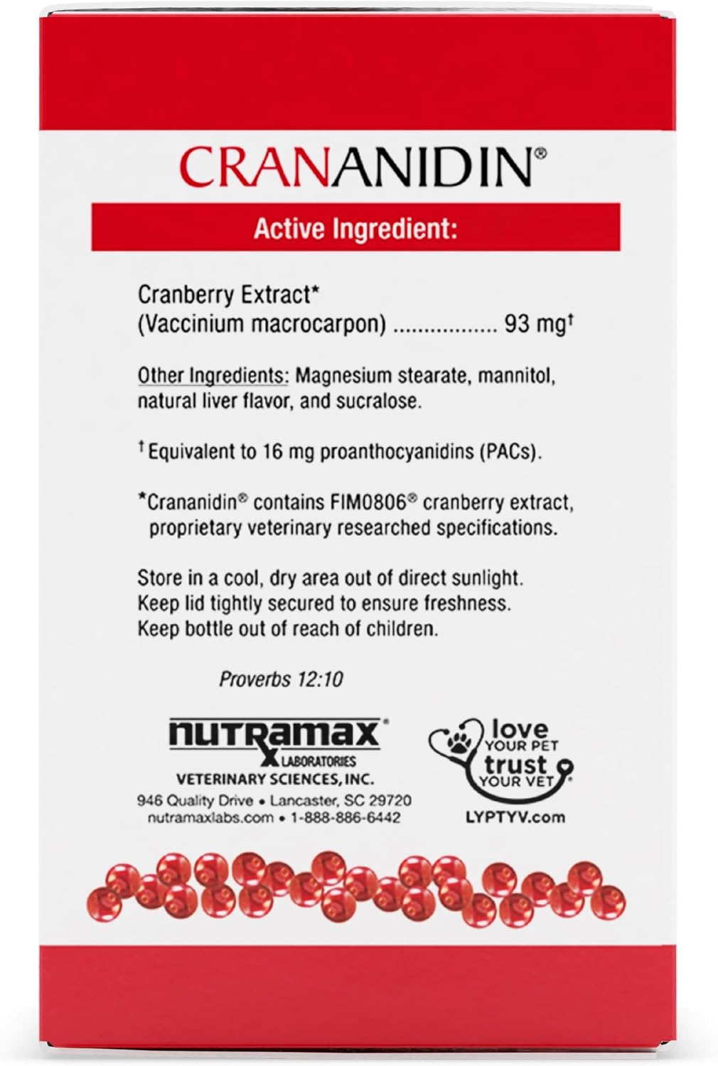 Nutramax Crananidin for Dogs, Urinary Tract Health and Bladder Support, Cranberry Supplement, Chewable Tablets, 75 Count - görsel 2