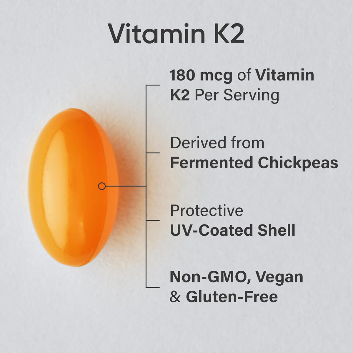 Sports Research Extra Strength Vitamin K2 as MK-7 180mcg with Coconut MCT Oil - 60 Vegan Softgels - görsel 2