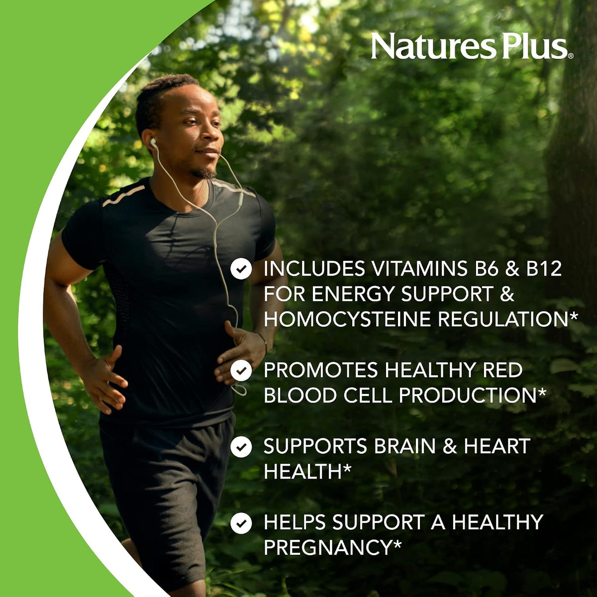 NaturesPlus Folic Acid Hearts - 90 Tablets - with Methylfolate, B6 and B12 - Gluten-free, Vegetarian - görsel 4