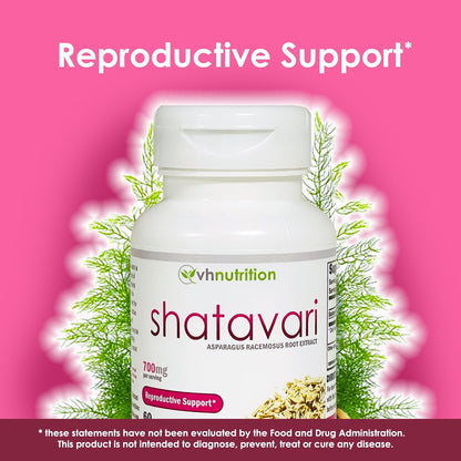 VH Nutrition Shatavari — 700mg Asparagus Racemosus Extract — Women's Wellness Support — 60 Capsules