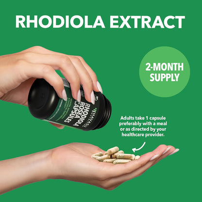 HAVASU NUTRITION Rhodiola Rosea Capsules – Adaptogen for Mental & Physical Performance, 3% Salidrosides, 60 Count