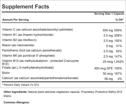 ANDREW LESSMAN Vitamin C 500 Plus B-Complex 360 Capsules - Non-Acidic Vitamin C Plus Citrus Bioflavonoids for Immune System and Antioxidant Support. Easy-to-Swallow Capsules. No Additives