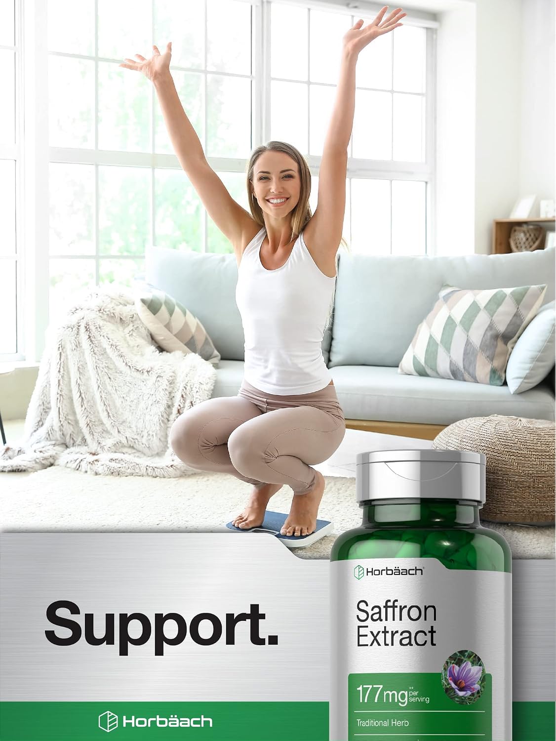 Horbäach Saffron Extract Capsules, 60 Capsules - Non-GMO, Gluten-free Food Supplement for Women and Men - görsel 6
