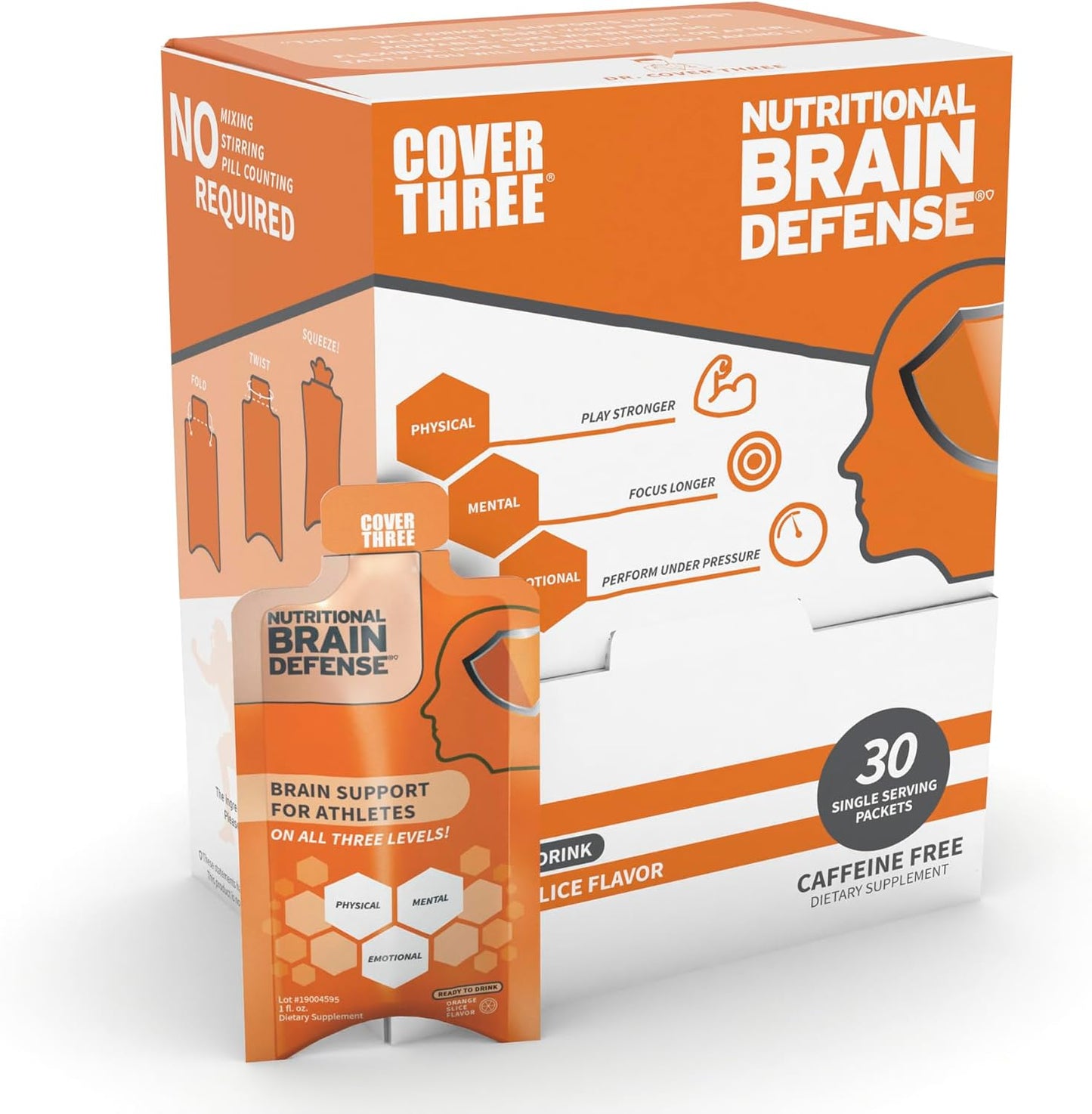 Cover Three Brain Assist Brain Supplement with Curcumin and Uridine - Liquid Focus Formula, Orange Slice Flavour - görsel 8