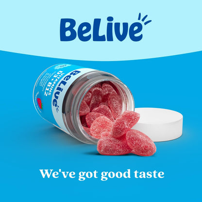 BeLive Vitamin D3 & B12 Gummies – 60 Gummies – Strawberry Flavour