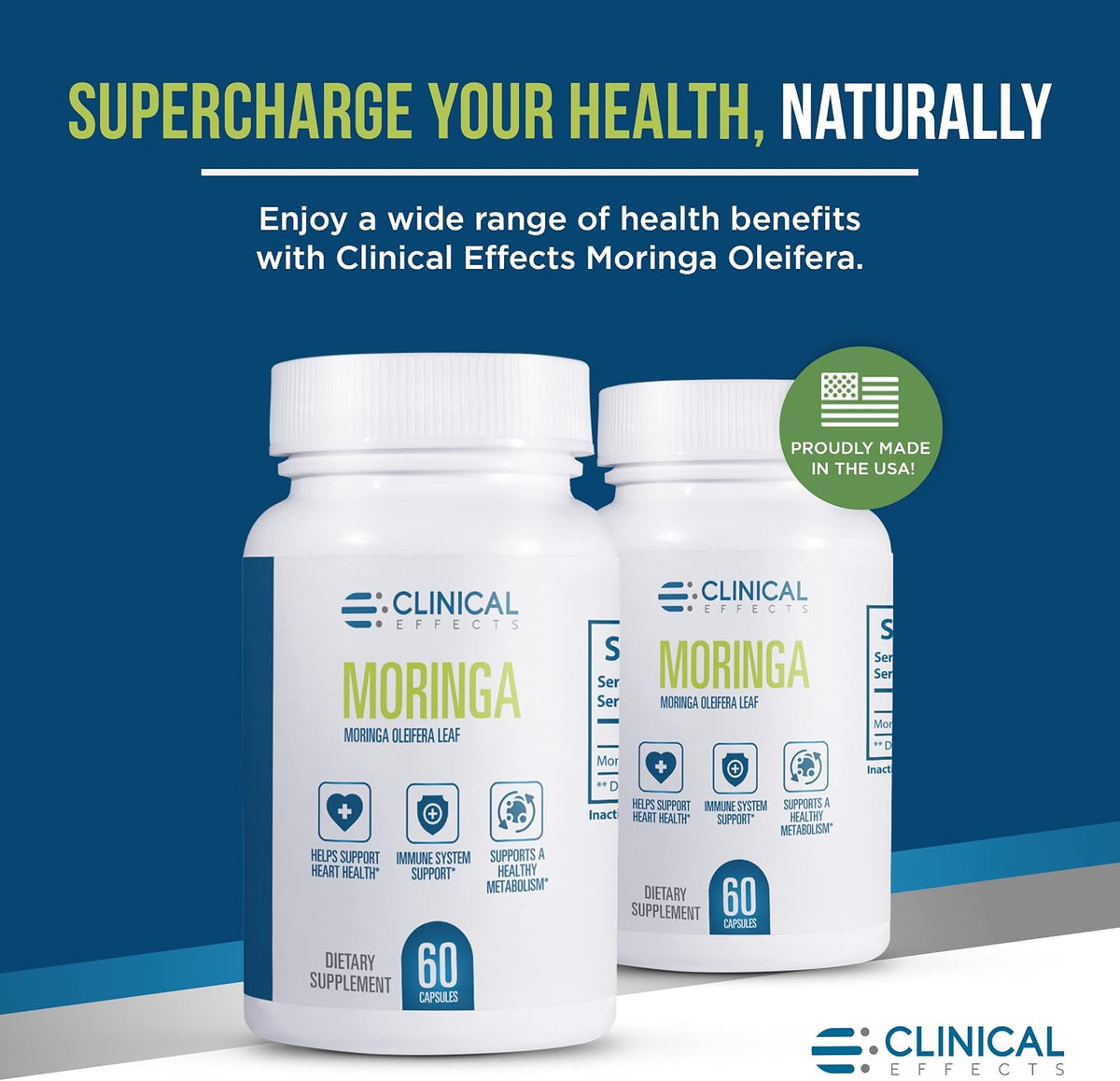 Clinical Effects Moringa Oleifera 800mg Capsules – Heart, Joint, Energy & Immune Support Supplement (60 Capsules) - görsel 3