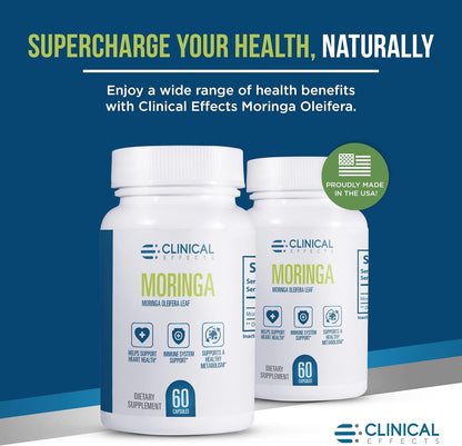 Clinical Effects Moringa Oleifera 800mg Capsules – Heart, Joint, Energy & Immune Support Supplement (60 Capsules)