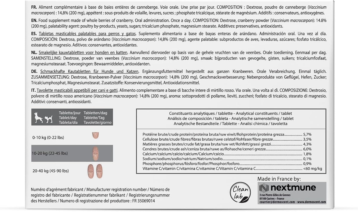 Dermoscent UTI-Zen Cranberry Tablets for Dogs and Cats Food Supplement for Bladder, Kidney & Urinary Tract Health Chicken Flavour - 30 Tablets - görsel 9