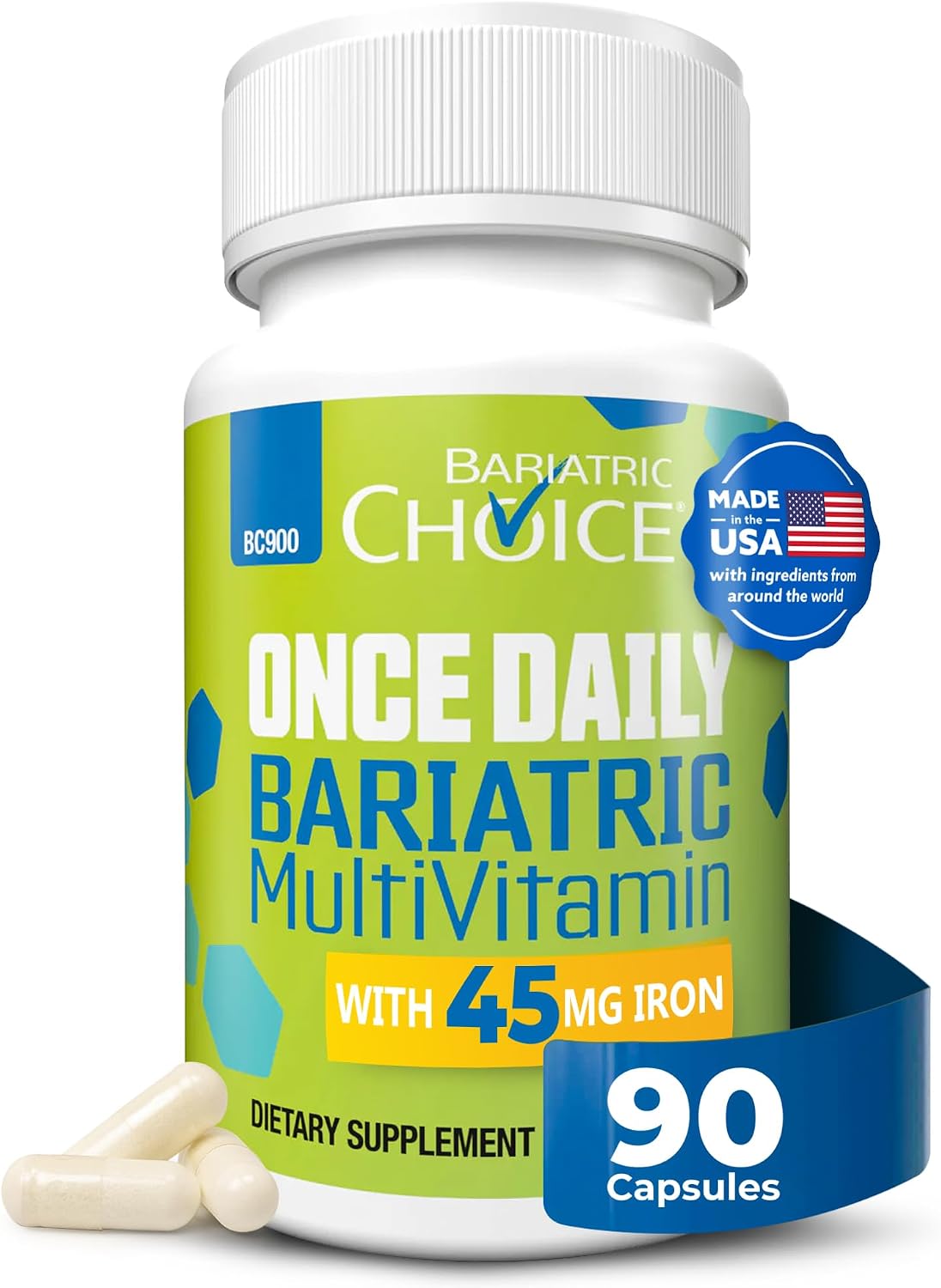 Bariatric Choice Once-Daily Bariatric Multivitamin with Iron – 90 Capsules (3 Months' Supply) - görsel 1
