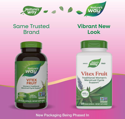 Nature's Way Vitex Fruit, Traditional Menstrual Support, 320 Capsules