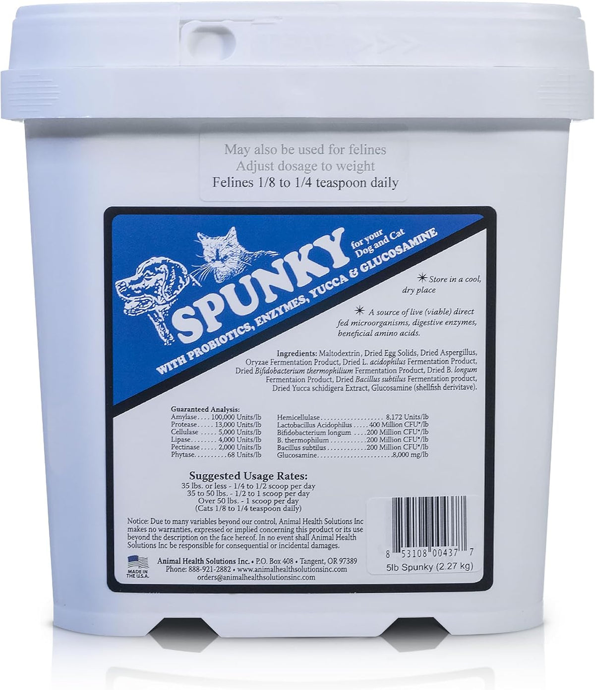 ProThrive Spunky Digestive Supplement - Probiotics, Digestive Enzymes, Joint Support for Cats and Dogs - 2.27 kg - görsel 1