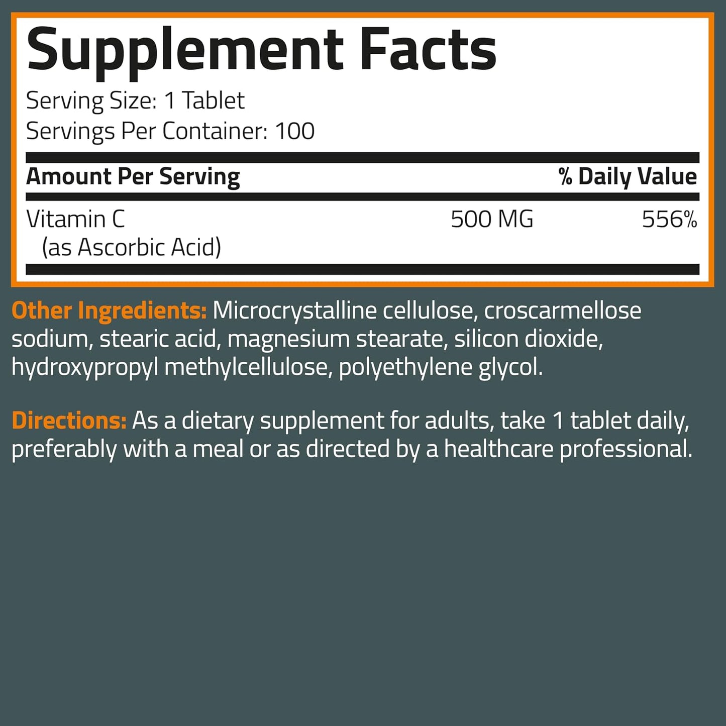 Bronson Vitamin C 500 mg – Immune Support & Antioxidant – Non-GMO Vegetarian Tablets, 100 Count - görsel 8