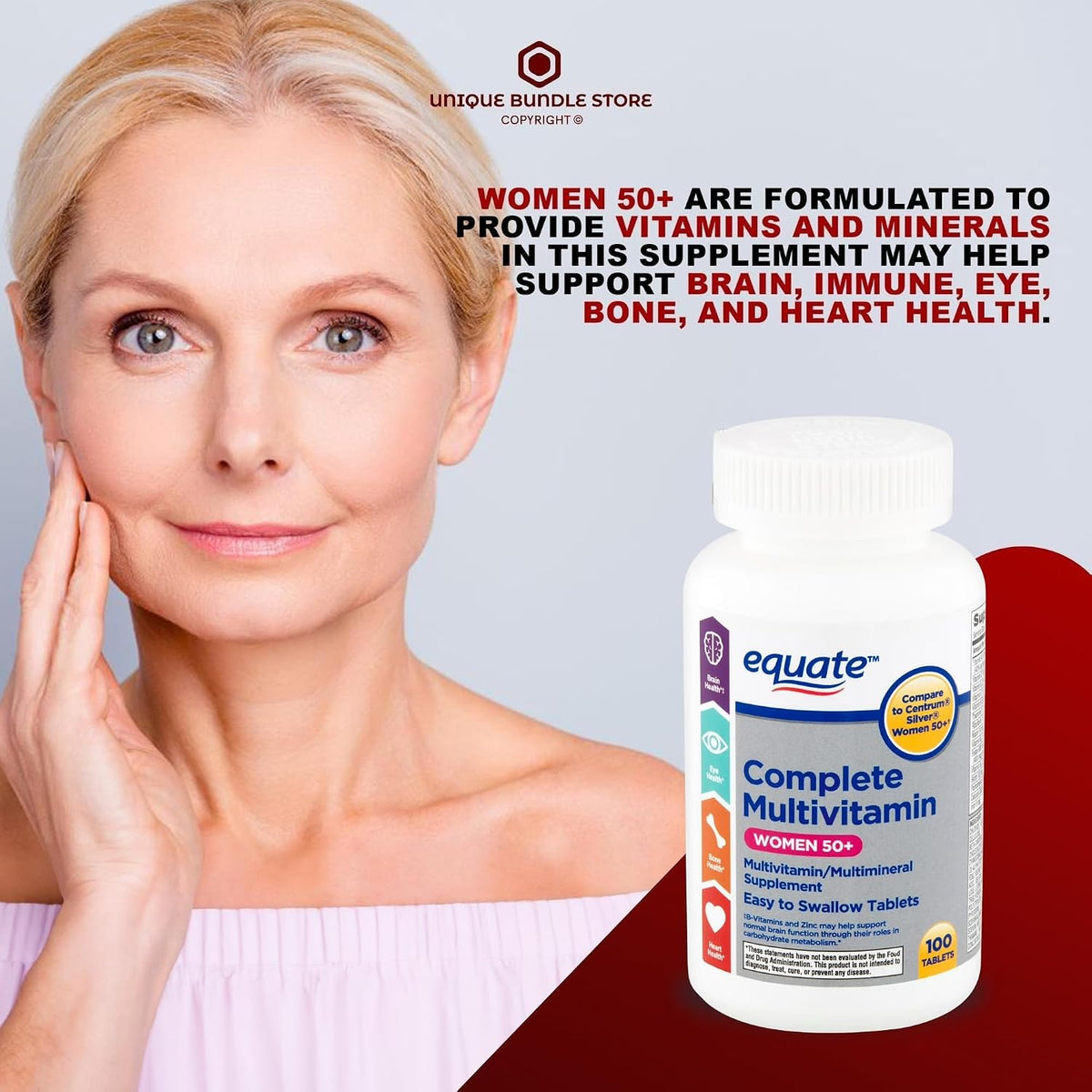 Multivitamin for Women 50 Plus – 100 Tablets (Pack of 3), One Daily Women’s Multivitamin with Essential Vitamins and Minerals - görsel 2