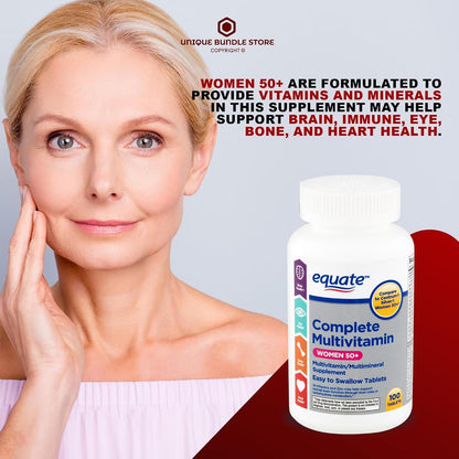 Multivitamin for Women 50 Plus – 100 Tablets (Pack of 3), One Daily Women’s Multivitamin with Essential Vitamins and Minerals