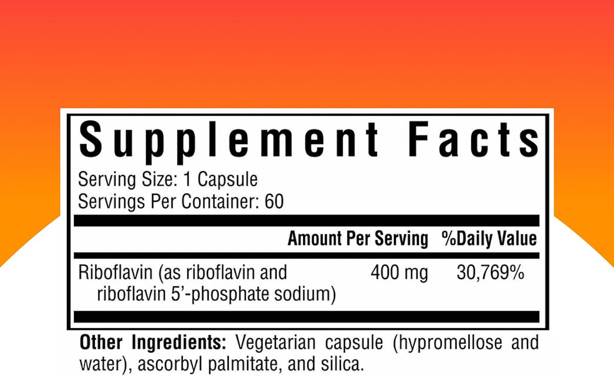 Seeking Health Riboflavin - Vitamin B2 for Energy Metabolism - 400 mg, 60 Capsules - görsel 2