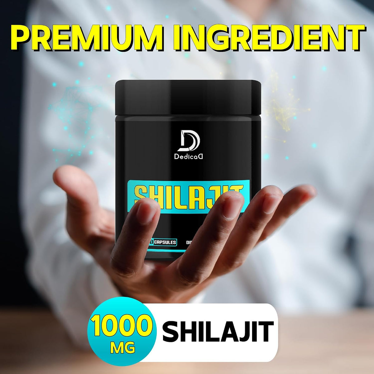 DEDICAD 1000mg Shilajit Capsules - 180 Count - Fulvic Acid & Mineral Supplement - görsel 2