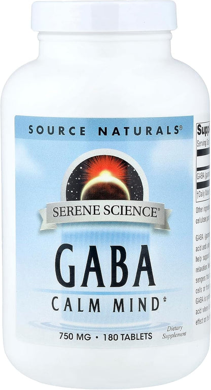 Source Naturals Serene Science GABA 750 mg Calm Support - 180 Tablets