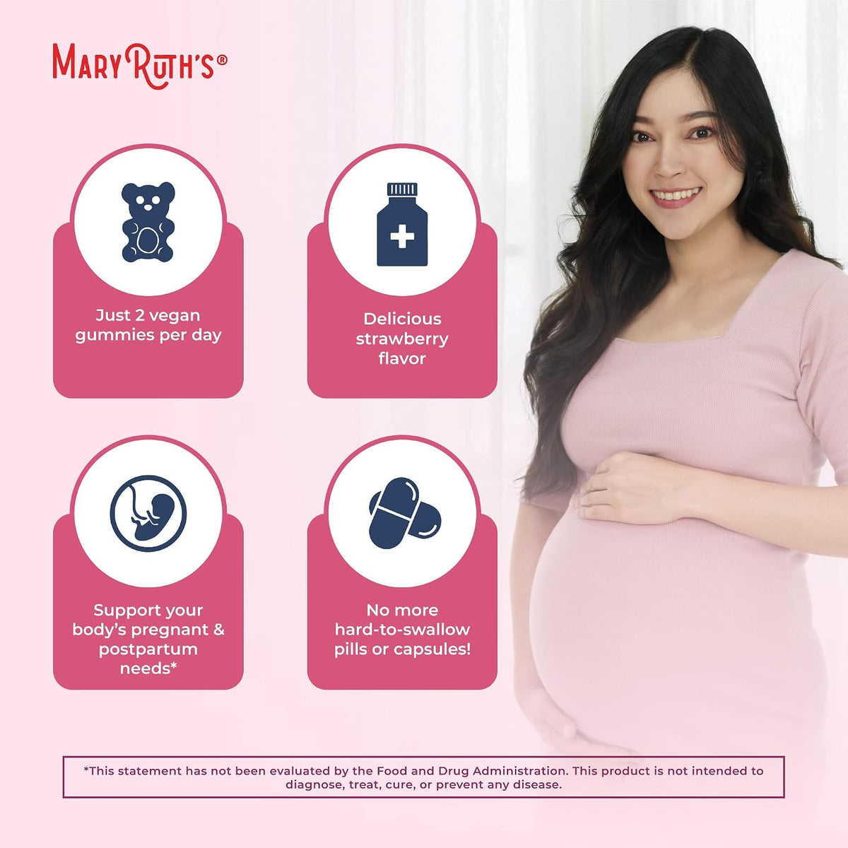 MaryRuth's Organics Prenatal Vitamins for Women - Certified Organic Prenatal Gummies with Methylfolate 800 mcg DFE & Iodine - Vegan, Non-GMO (30 Servings) - görsel 6