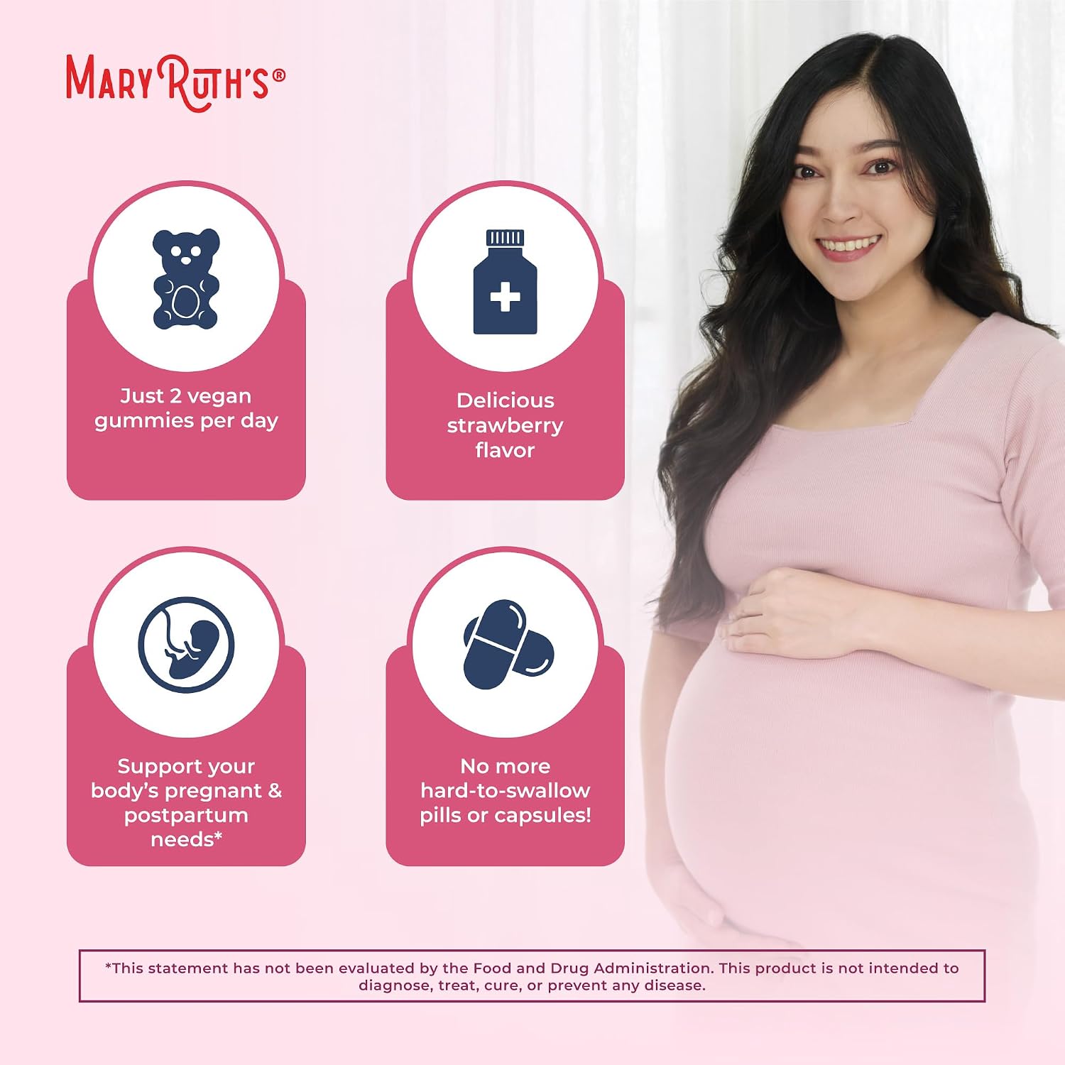 MaryRuth's Organics Prenatal Vitamins for Women - Certified Organic Prenatal Gummies with Methylfolate 800 mcg DFE & Iodine - Vegan, Non-GMO (30 Servings) - görsel 6