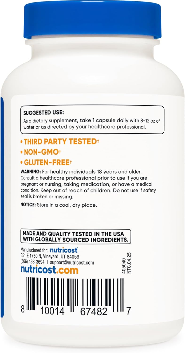 Nutricost Vitamin B6 (Pyridoxine HCl) 25mg, 240 Capsules – Non-GMO, Gluten-free and Vegetarian Friendly - görsel 4