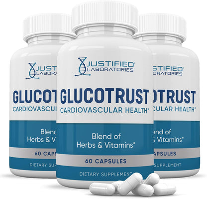 (3 Pack) Glucotrust Advanced Formula 688mg Supplement Capsules, 180 Capsules