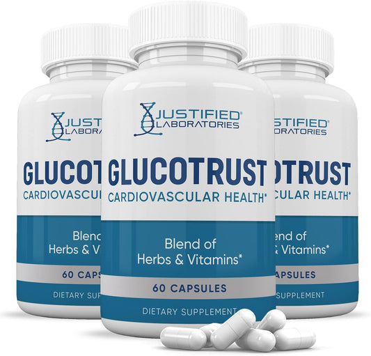 (3 Pack) Glucotrust Advanced Formula 688mg Supplement Capsules, 180 Capsules