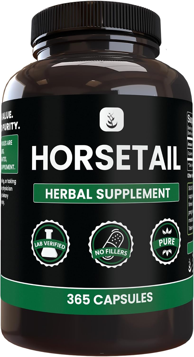 PURE ORIGINAL INGREDIENTS Horsetail (365 Capsules) No Magnesium or Rice Fillers, Always Pure, Lab Verified - görsel 1