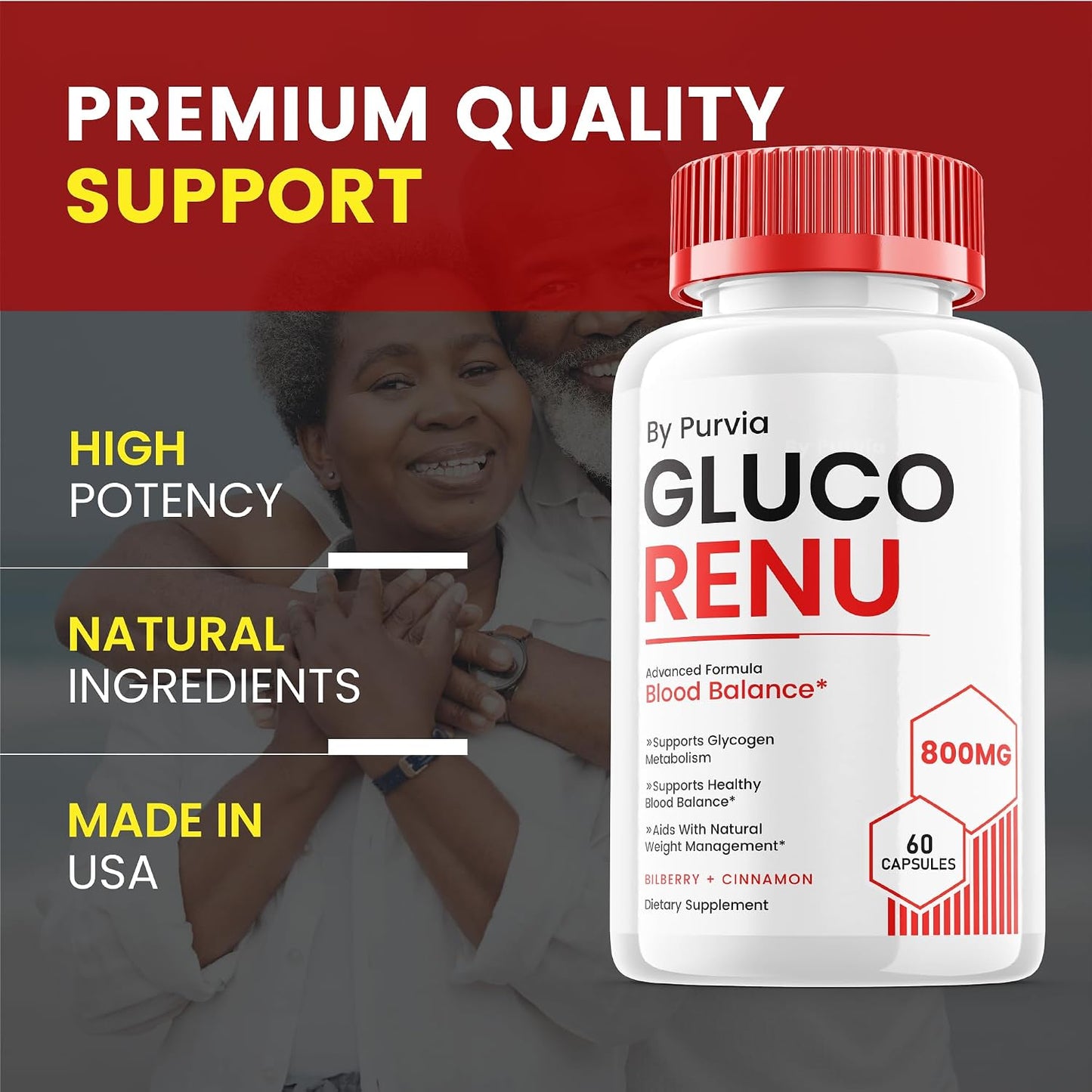 Gluco Renu - Advanced Formula Supplement, High Strength Capsules for Overall Wellbeing Support (60 Capsules) - görsel 4