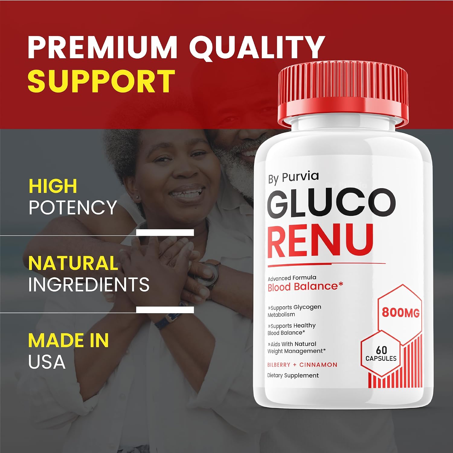 Gluco Renu - Advanced Formula Supplement, High Strength Capsules for Overall Wellbeing Support (60 Capsules) - görsel 4