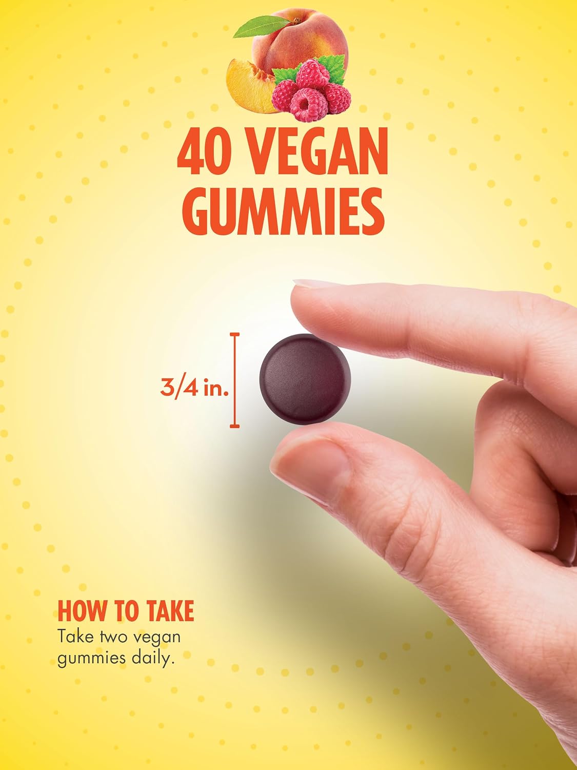 Sundance Vitamins B-12 Energy Gummies | Peach Raspberry Flavour | 40 Gummies | Vegan | Non-GM and Gluten-free - görsel 4