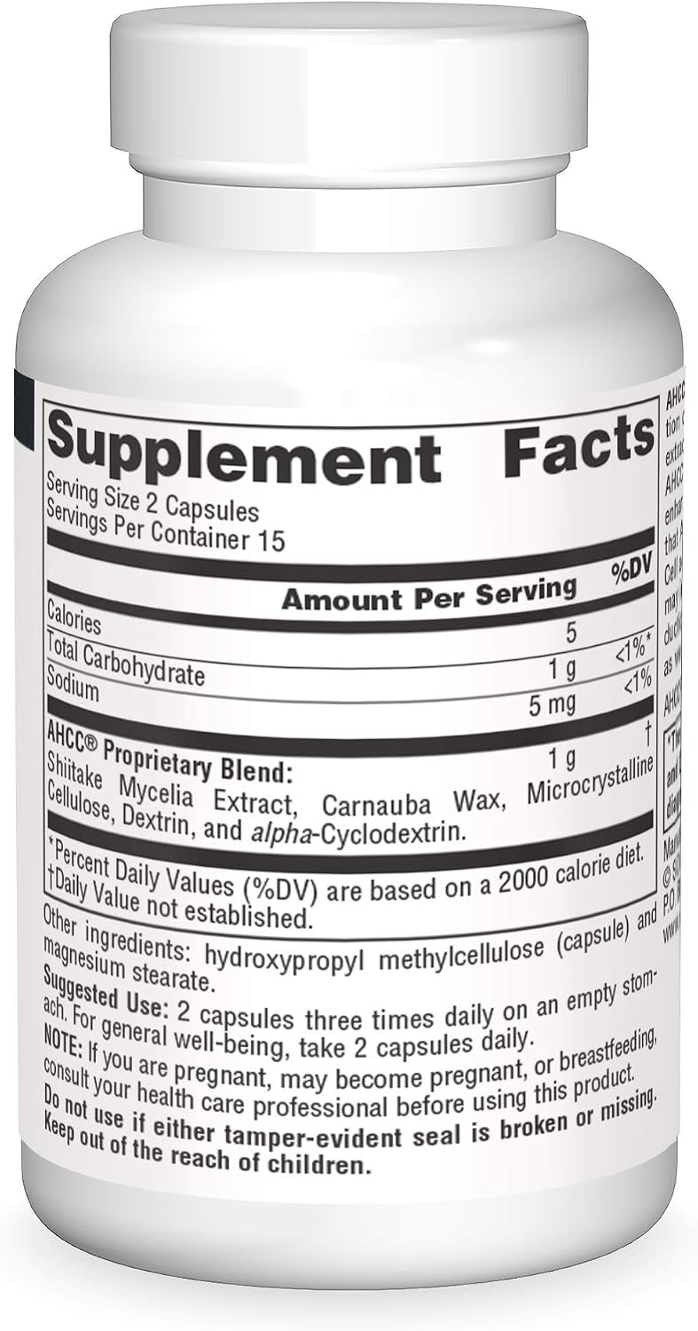Source Naturals AHCC 500 mg – 30 Vegetarian Capsules - görsel 3