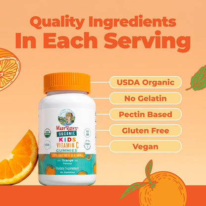 MaryRuth's Kids Vitamin C Gummies - Organic, Vegan, Immune Support
