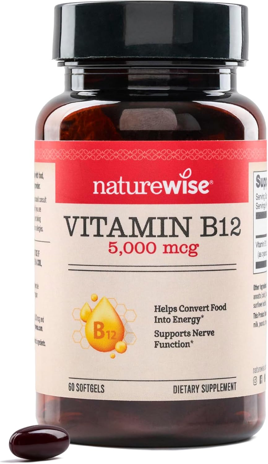 NatureWise Vitamin B12 5000 mcg - Extra Strength - 60 Soft gel capsules - görsel 1