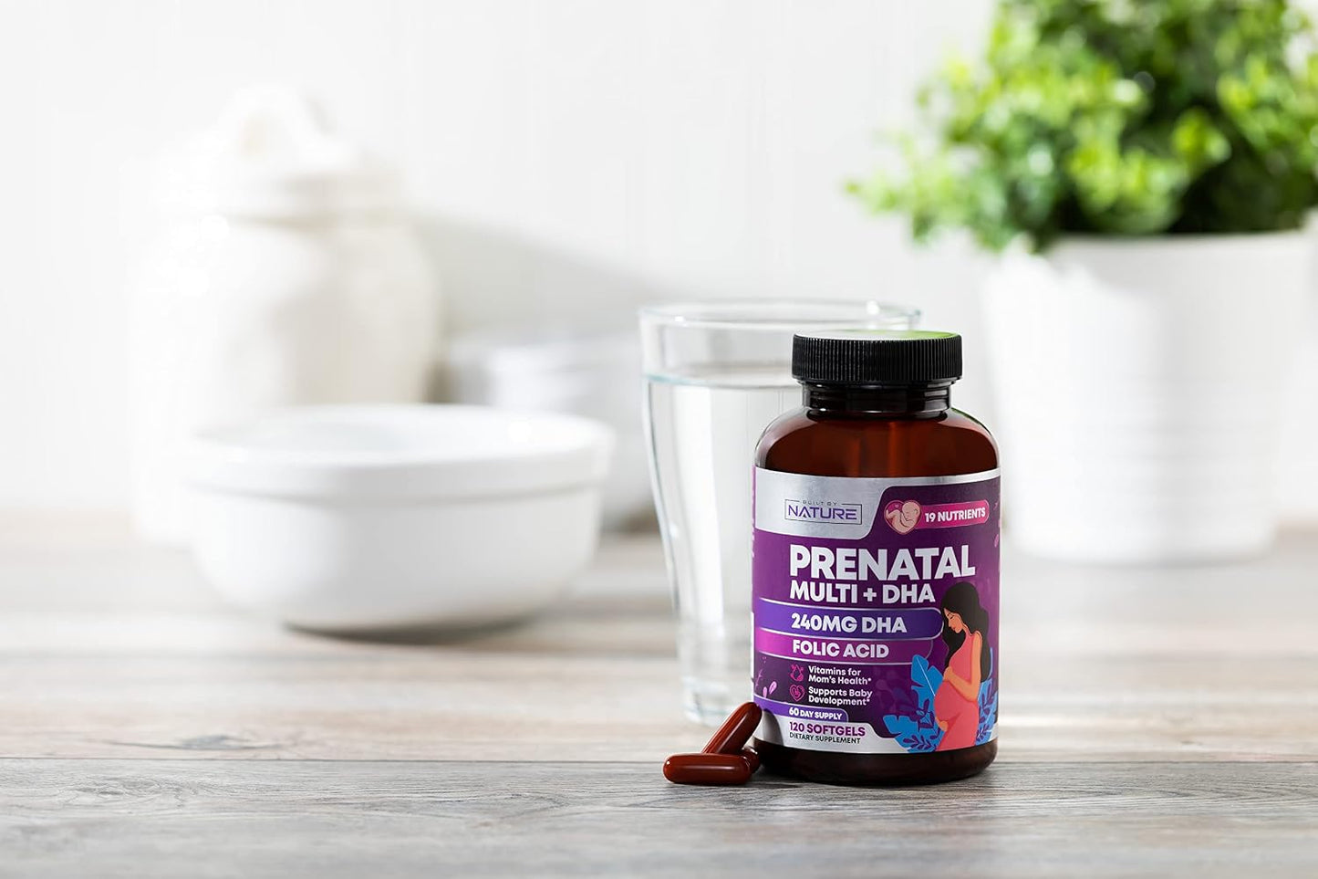 Built by Nature Prenatal Vitamins for Women - 120 Softgels - görsel 8