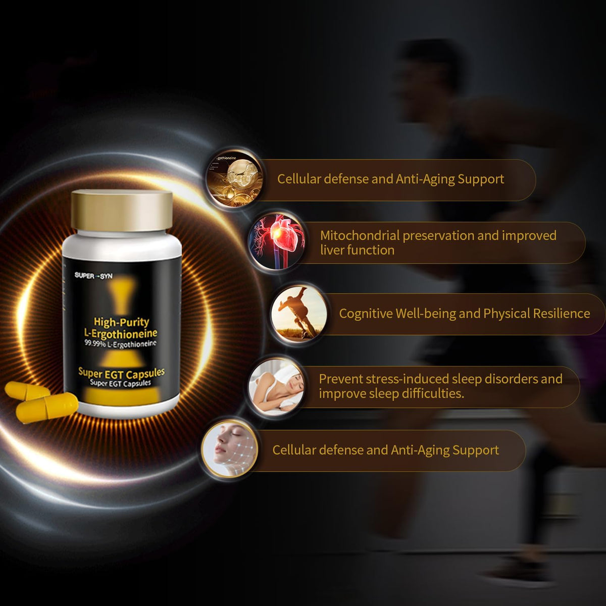 SUPER-SYN L-Ergothioneine 50mg – Ultra-Pure Antioxidant Dietary Supplement - görsel 5