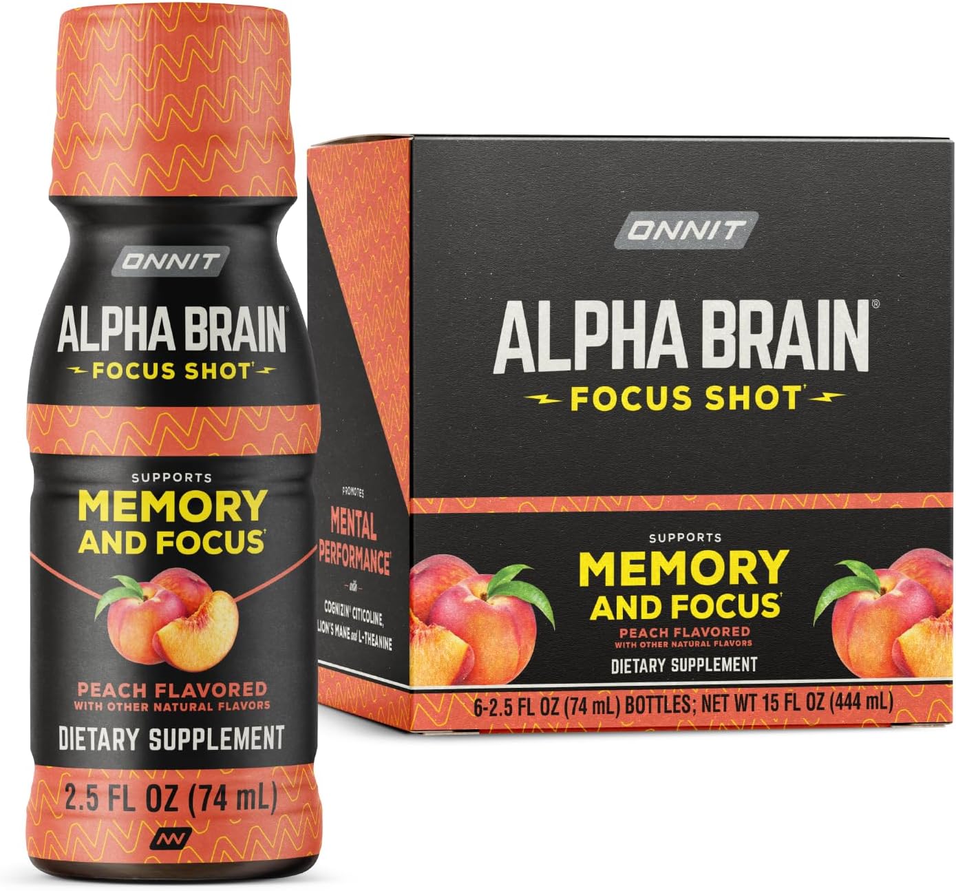 ONNIT Alpha Brain Focus Shot, Tropical Flavour - Nootropic Dietary Supplement Drink, 75 ml, 6 Count - görsel 6