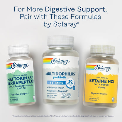 SOLARAY Nattokinase Serrapeptase Supplement - Enteric Coated - 3000 FU Nattokinase - Circulation and Sinus Support - 30 Veg Caps
