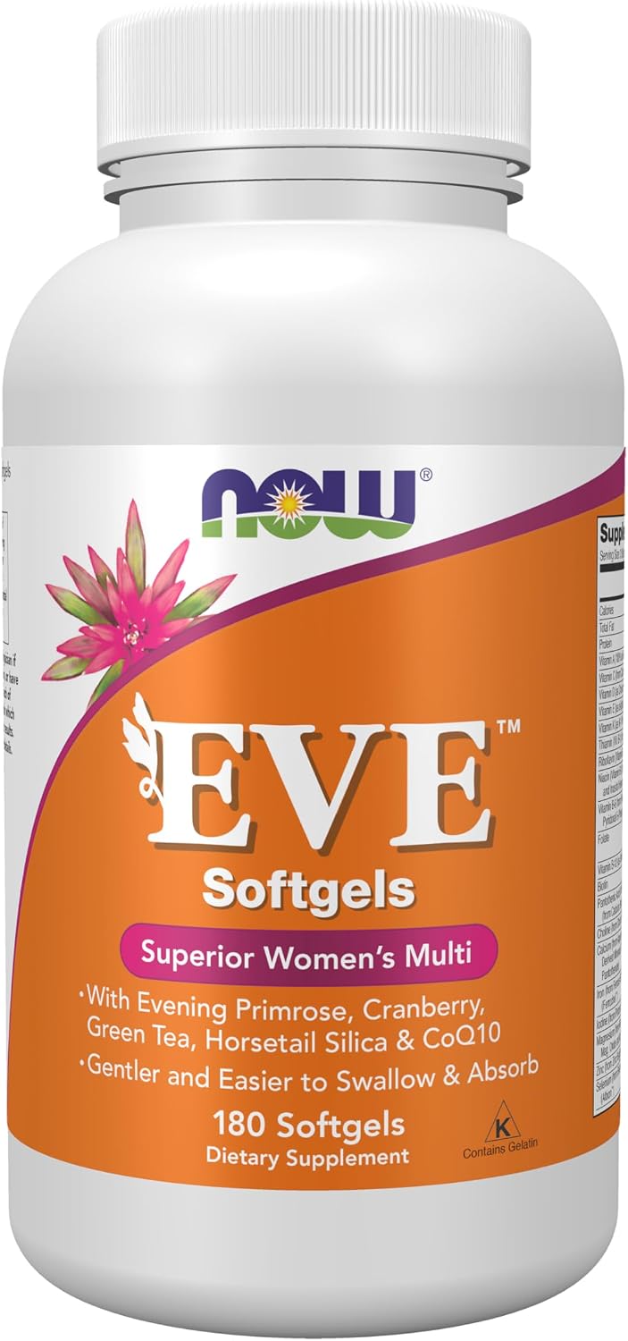 NOW Foods Supplements, Eve™ Women's Multivitamin with Evening Primrose, Cranberry, Green Tea, Horsetail Silica & CoQ10, 90 Softgels - görsel 9