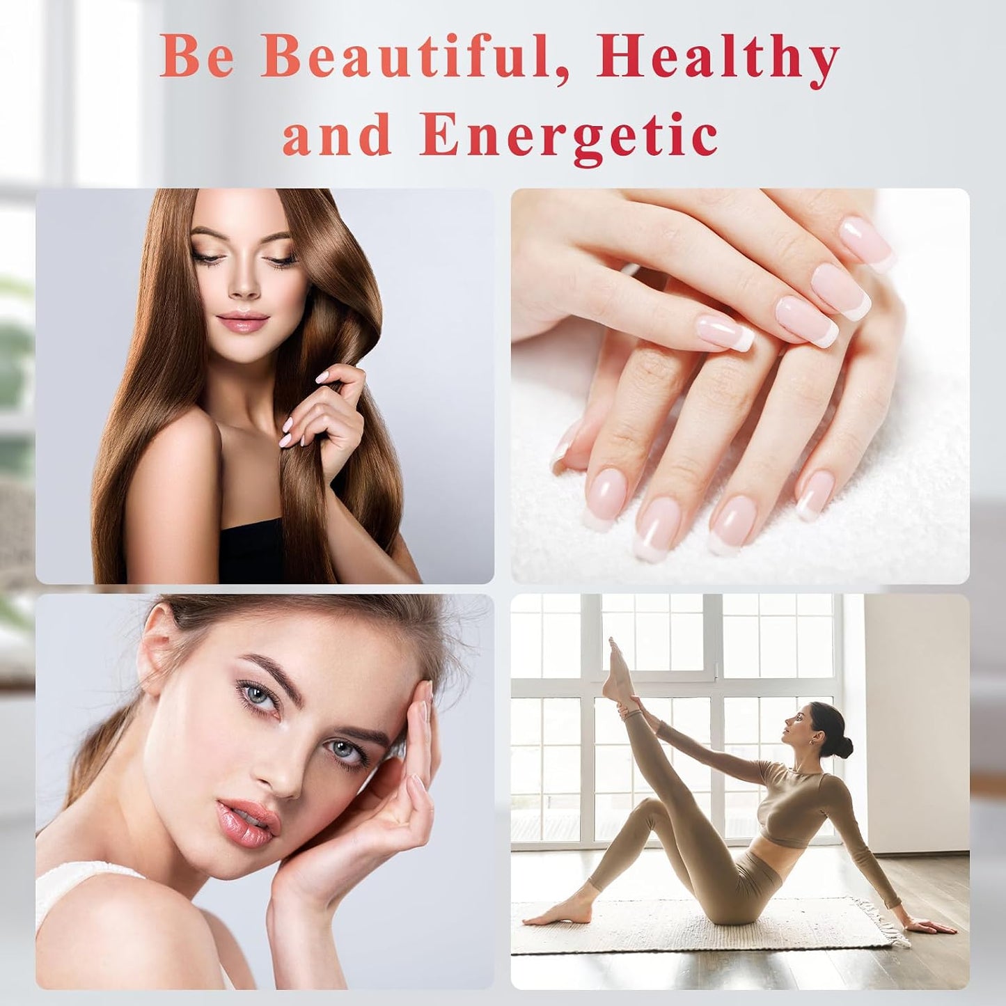 Hurdilen Hair, Skin and Nails Gummies - 10000mcg Biotin & Collagen, 90 Gummies for Women and Men - görsel 7