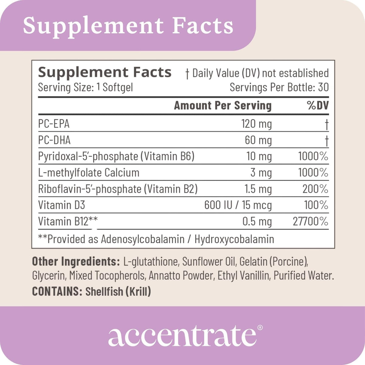 Accentrate Brain Supplement for Natural Focus & Attention – Active B Vitamin & Omega-3 Combination - görsel 5