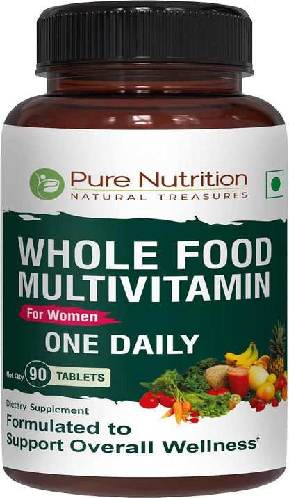 Pure Nutrition Whole Food Multivitamin for Women | 60 Tablets | One-A-Day | 100% NRV | 24 Natural Vitamins and Minerals