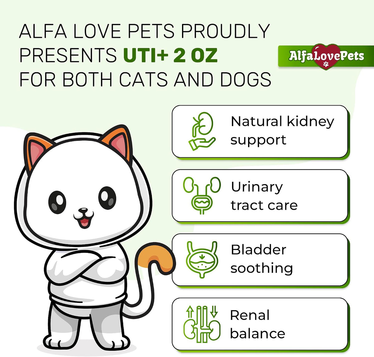 Alfa Love Pets Urinary Tract Support for Cats and Dogs - Cranberry Supplement - 2 oz - görsel 2
