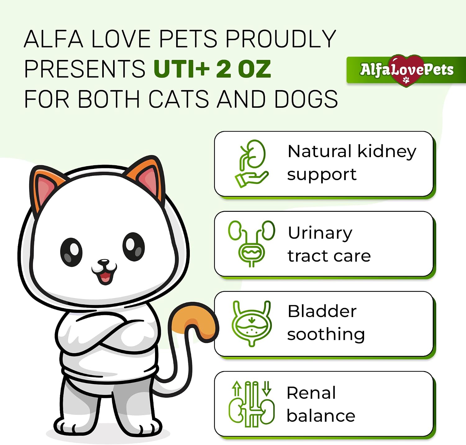 Alfa Love Pets Urinary Tract Support for Cats and Dogs - Cranberry Supplement - 2 oz - görsel 2