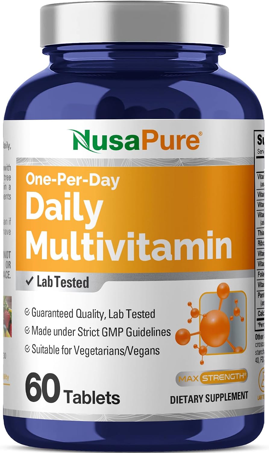 NusaPure Daily Multivitamin - Vegetarian, Vegan, Non-GMO - 60 Capsules - görsel 1